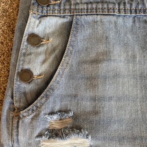 NWT Black Label light wash distressed women's overalls. Size S - Picture 8 of 15